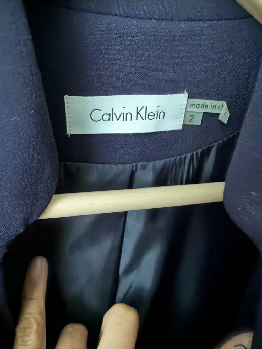 Calvin Klein (Carolyn Bassett) Style Navy Cap-Sleeve Wrap Sheath Dress Size - Picture 7 of 7